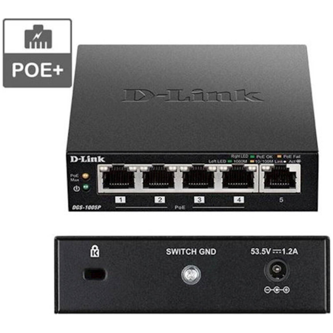 STIKALO 5-PORT D-link 100/1000 1000 PoE (DGS-1005P/E)