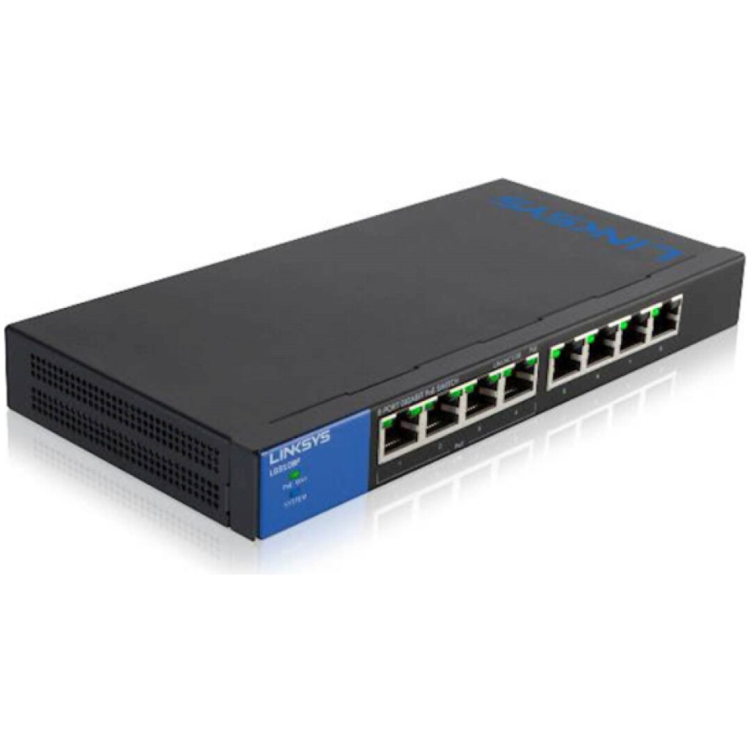 STIKALO 8-PORT Linksys 100/1000 PoE (LGS108P-EU)