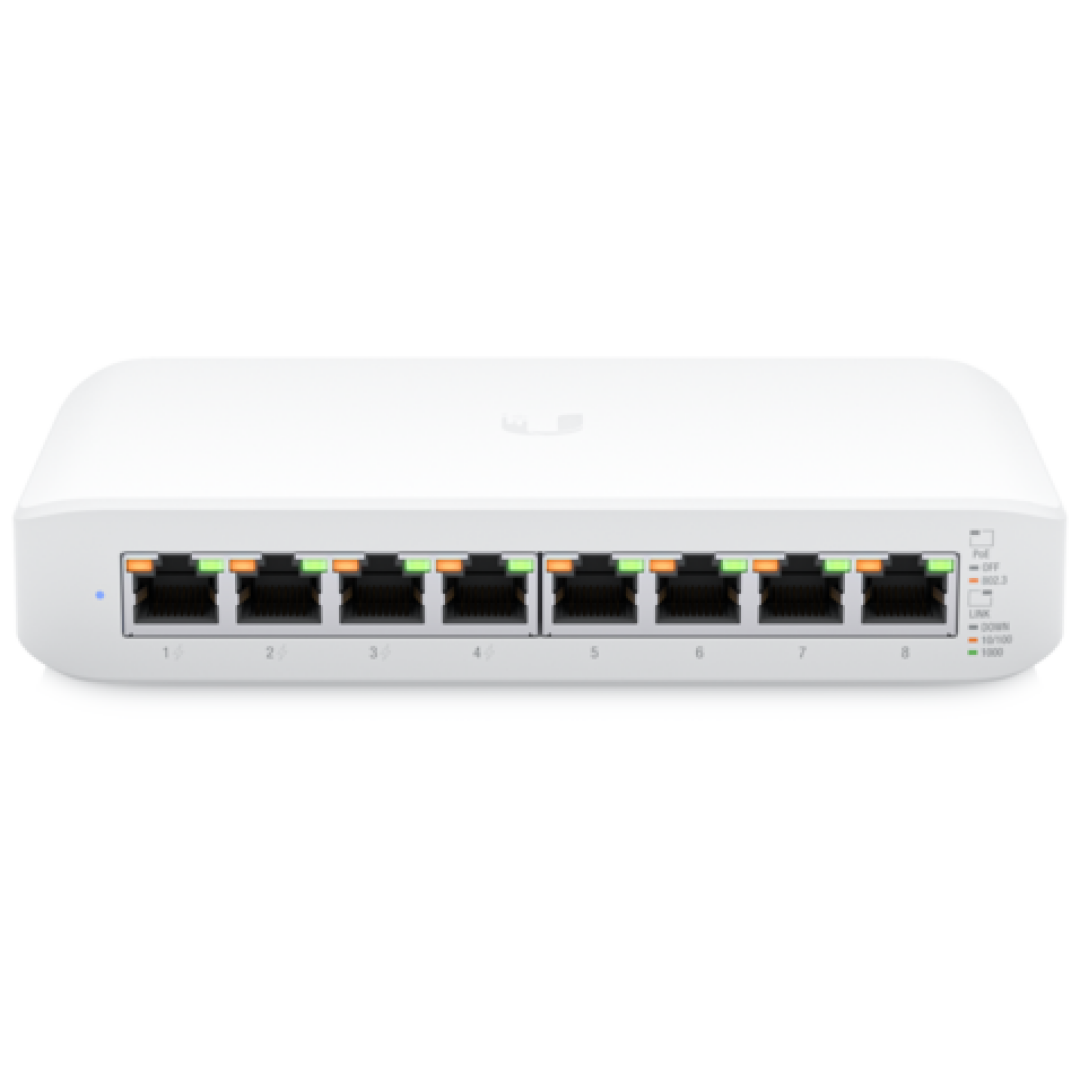 STIKALO 8-PORT Ubiquiti Lite 8 PoE 10/100/1000 PoE 4x PoE+ 52W (USW-LITE-8-POE-EU)