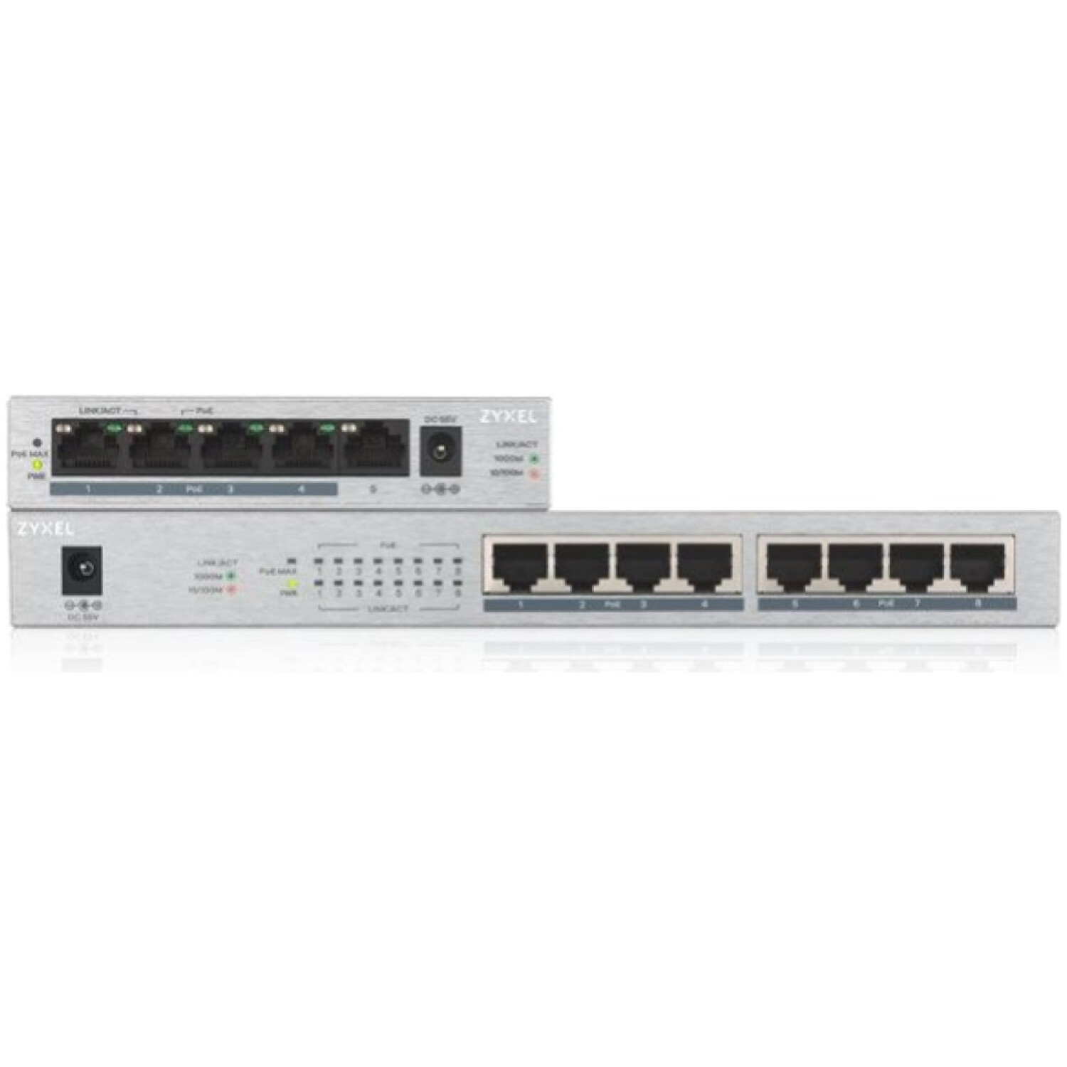 STIKALO 8-PORT ZyXEL 100/1000 PoE+ (GS1008HP-EU0101F)