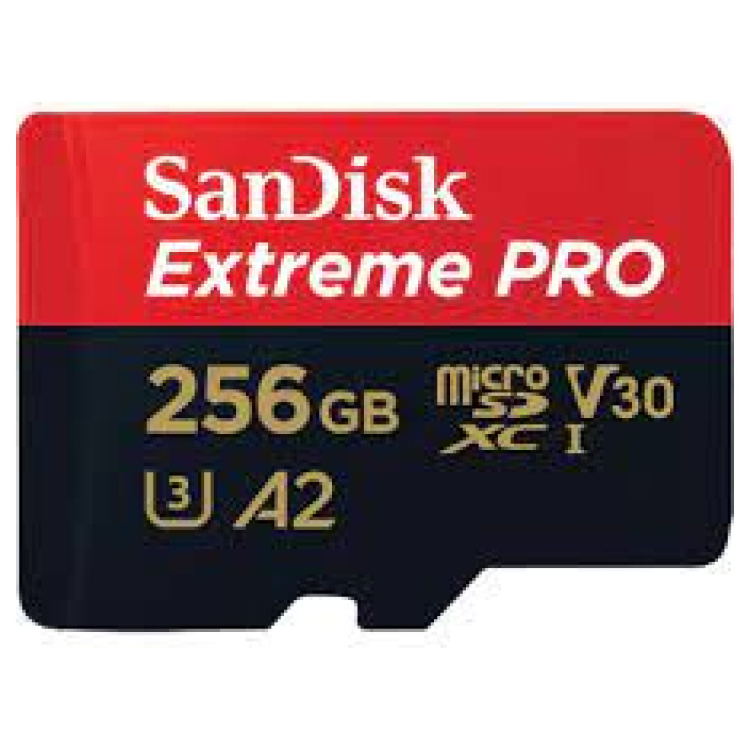 SanDisk Extreme PRO microSDXC 256GB + SD Adapter do 200MB/s/140MB/s A2 C10 V30 UHS-I U3