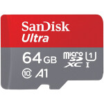 SanDisk Ultra microSDXC 64GB + SD Adapter 140MB/s A1 Class 10 UHS-I