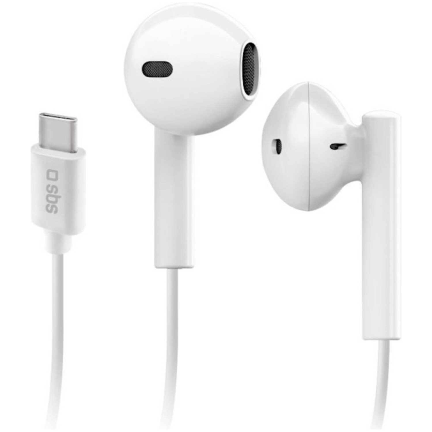 Slušalke žične ušesne USB-C stereo SBS z mikrofonom bele (TEEARTYCAPW)