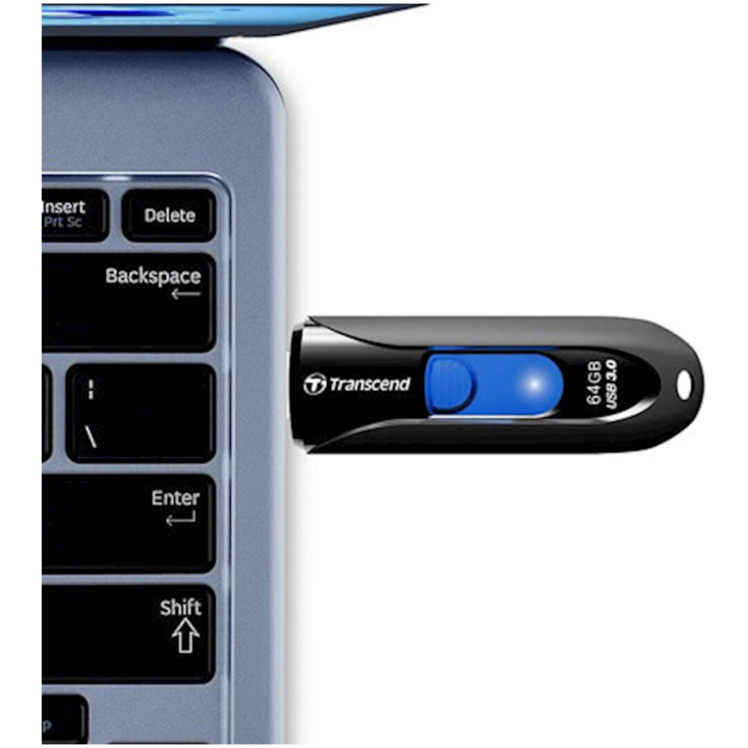 Spominski ključek 64GB USB 3.0 Transcend JF790 90MB/s - plastičen/drsni/črn (TS64GJF790K)