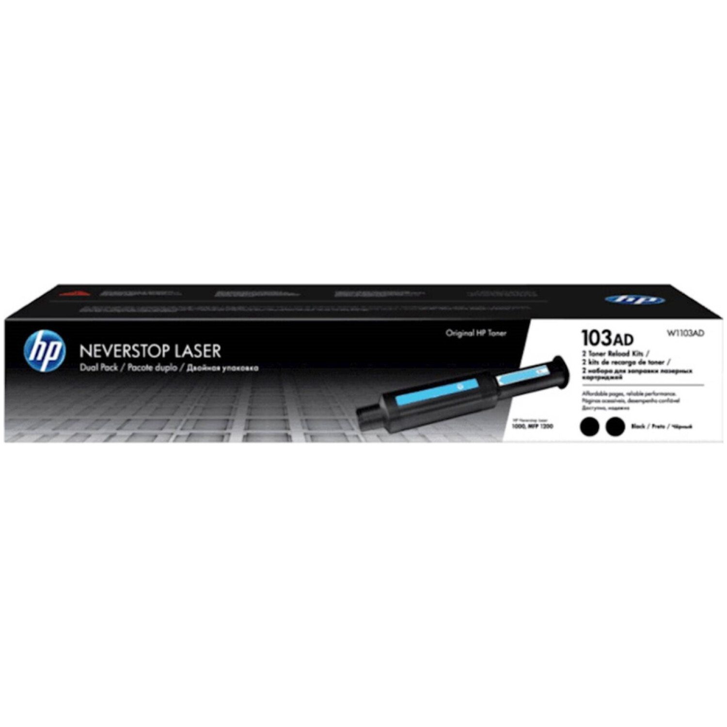 TONER HP 103AD ČRN NEVERSTOP RELOAD KIT ZA NEVERSTOP LASER 1000/MFP 1200 ZA 2 X 2.500 STRANI (W1103AD)