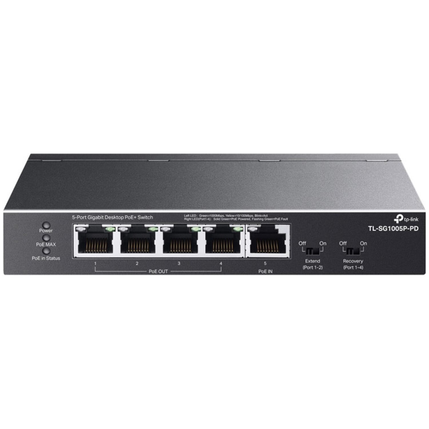 TP-LINK TL-SG1005P-PD 5-port Gigabit 4xPoE+ 66W napajanje preko PoE++ mrežno stikalo-switch