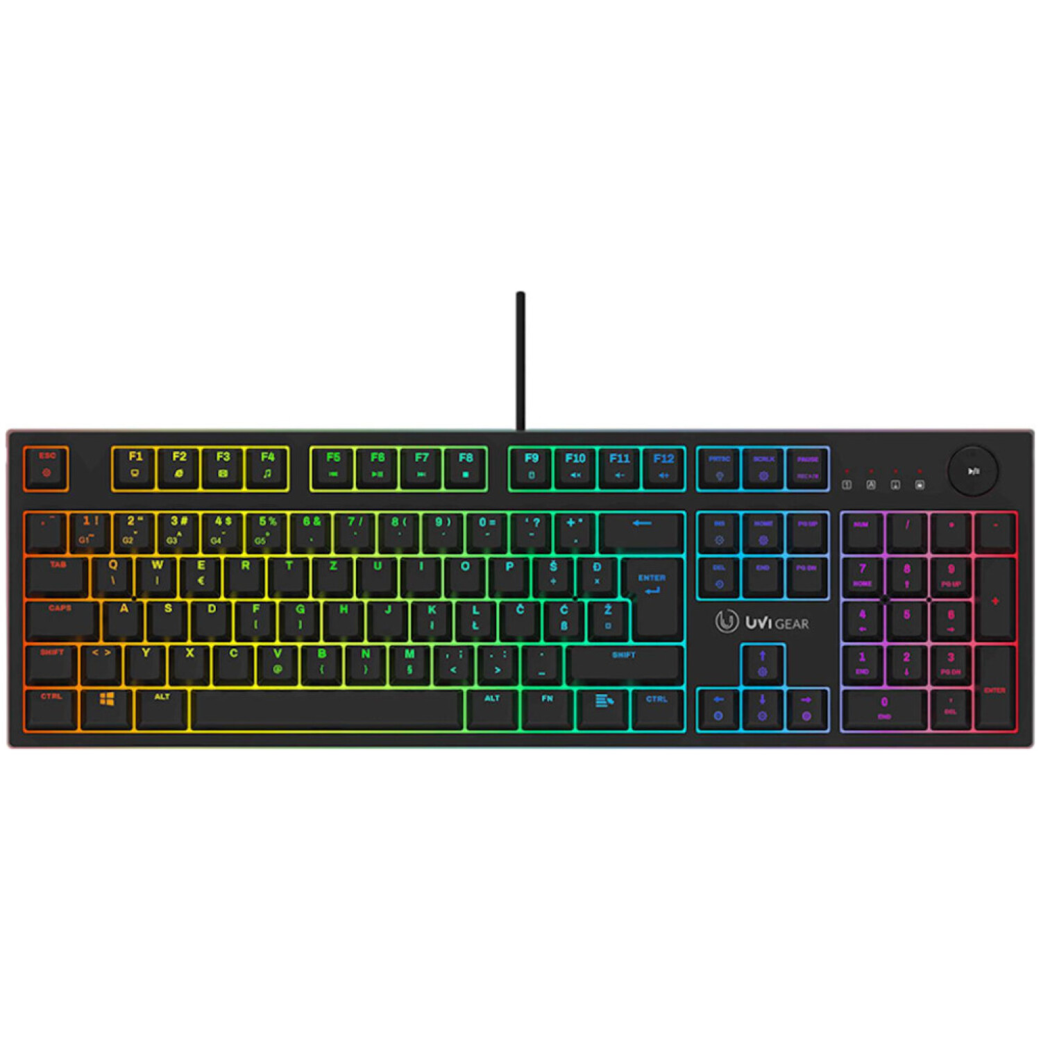 Tipkovnica UVI USB gaming UVI Gear Pride V2 SLO mehanska RGB (UVIPRIDEV2)