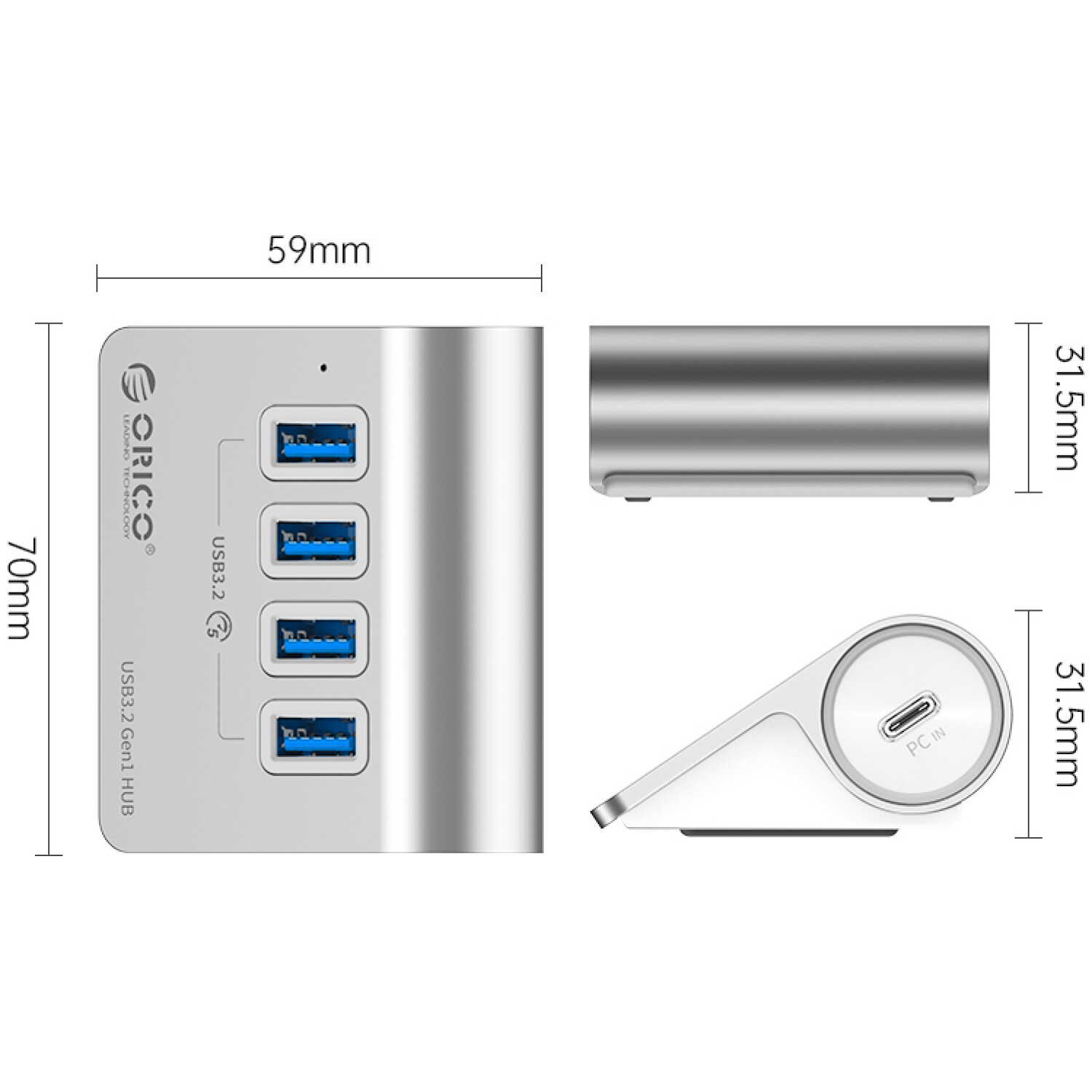 4x USB-A 3.2 Gen1