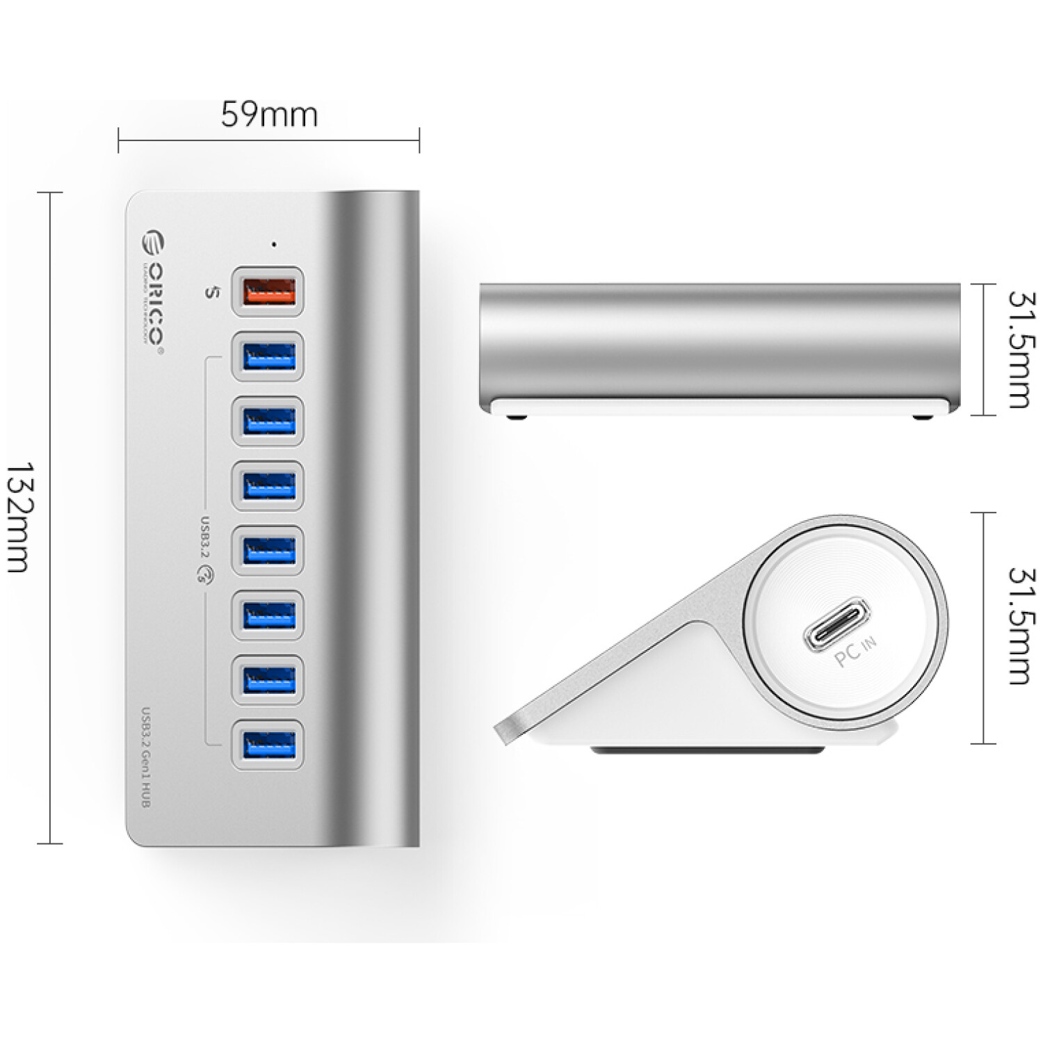 7x USB-A 3.2 Gen1