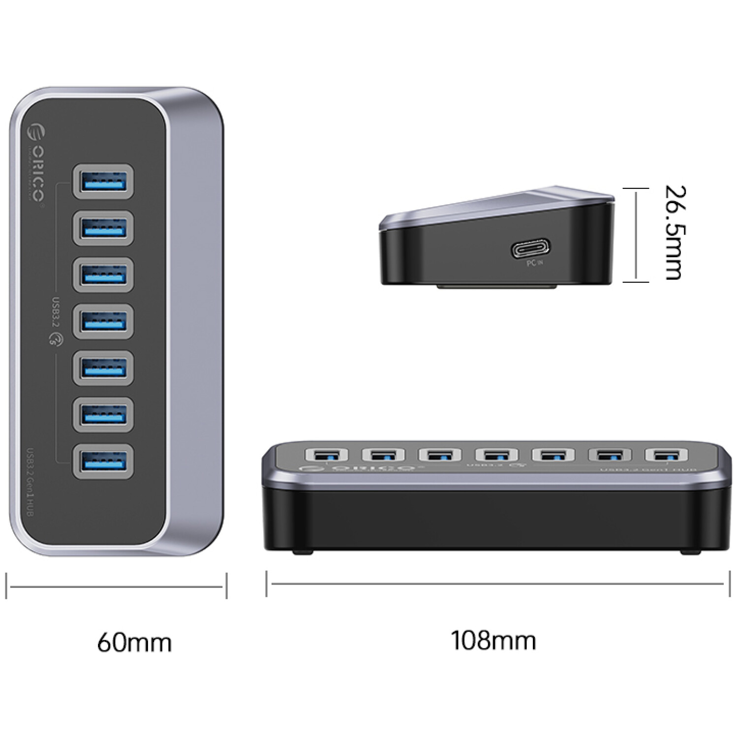 7x USB-A 3.2 Gen1