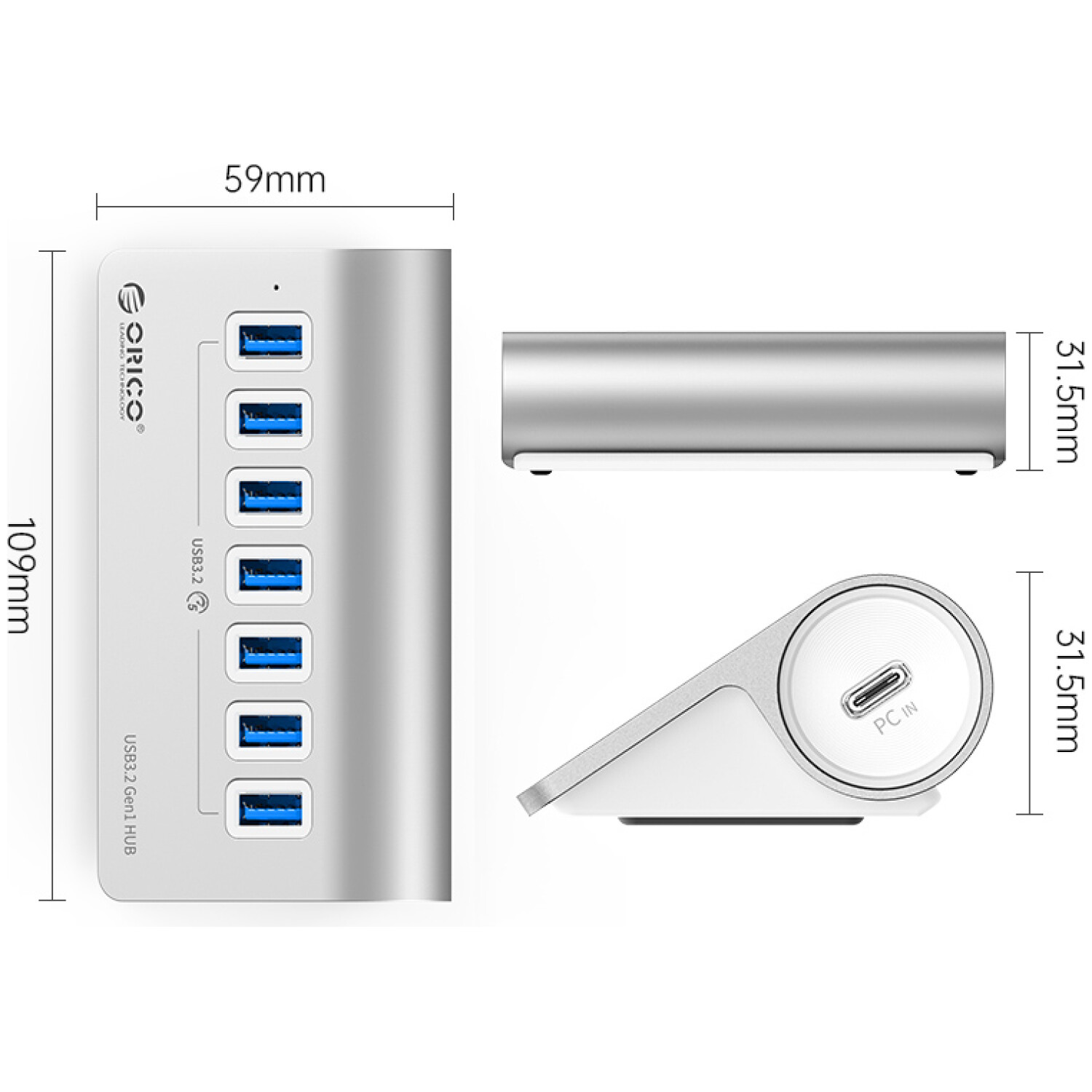 7x USB-A 3.2 Gen2