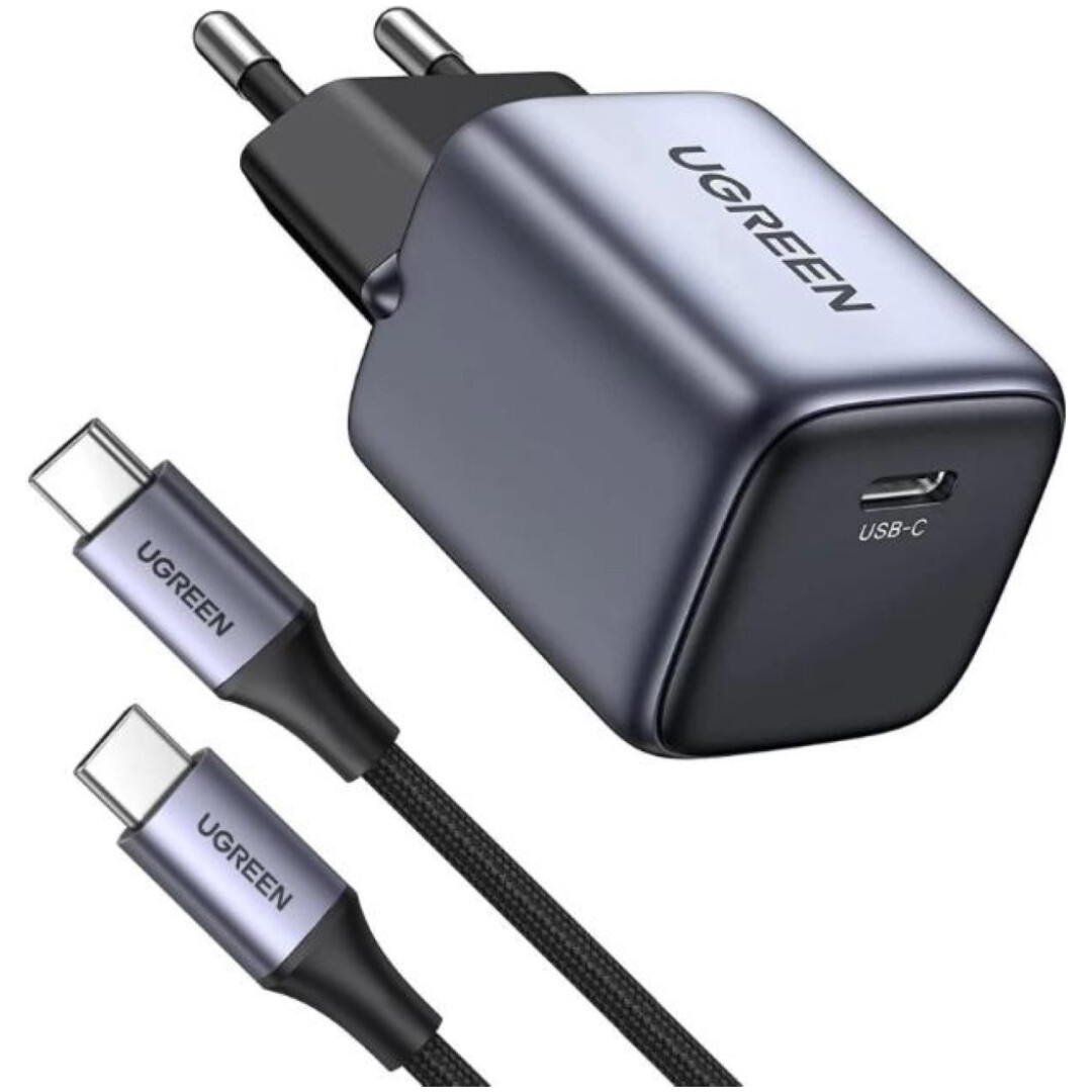 Ugreen Nexode 30W USB C Polnilnik GaN II s priloženim USB-C 60W 1M kablom