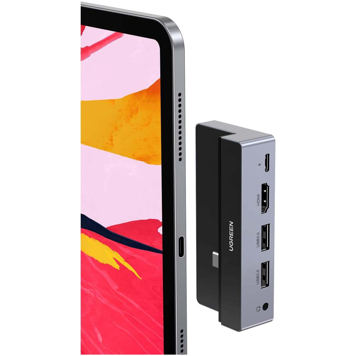 Ugreen USB-C na 2xUSB 3.0+HDMI+3.5mm+PD iPad Converter - box