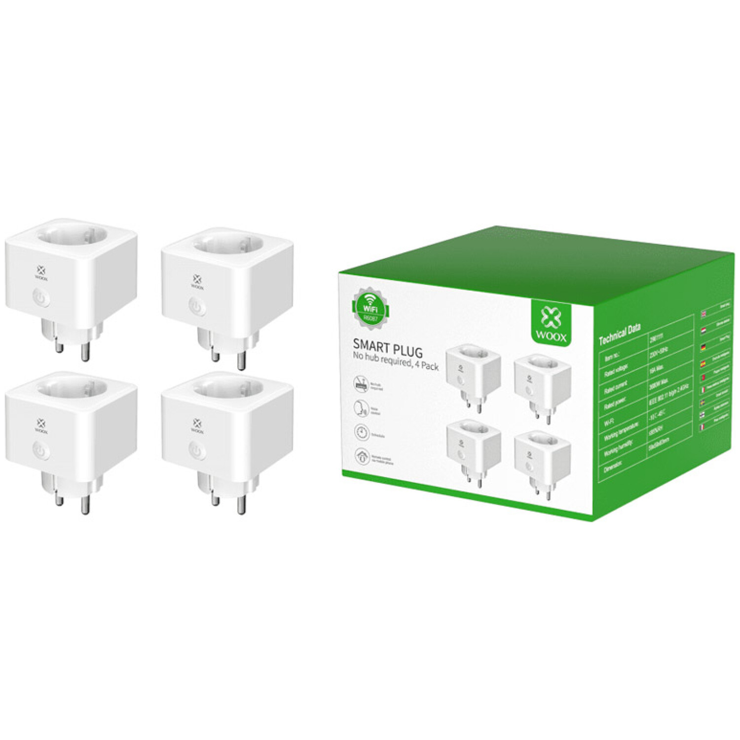 WOOX R6087 Smart WiFi 4pk pametna vtičnica