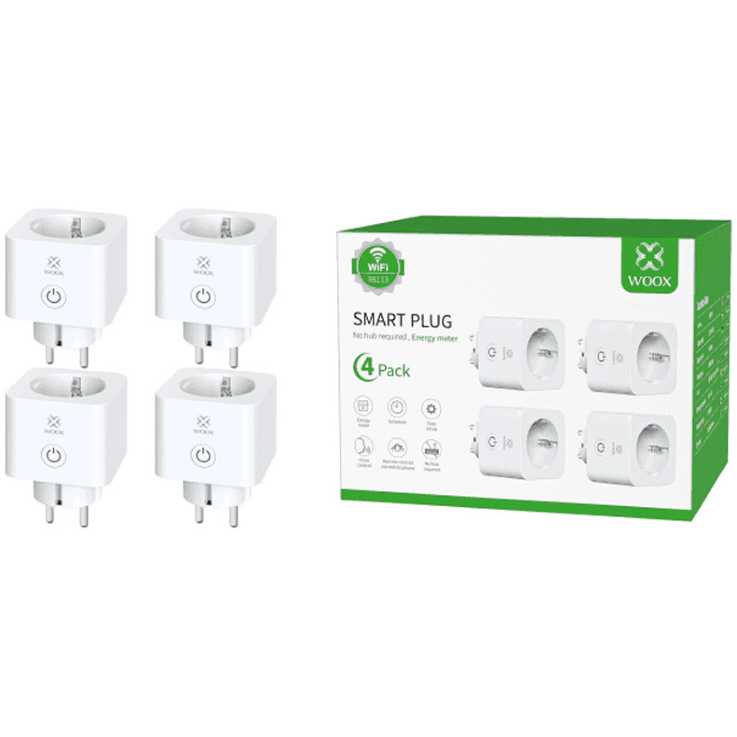 WOOX R6113 Smart WiFi CB2S Energy monitoring 4pk pametna vtičnica