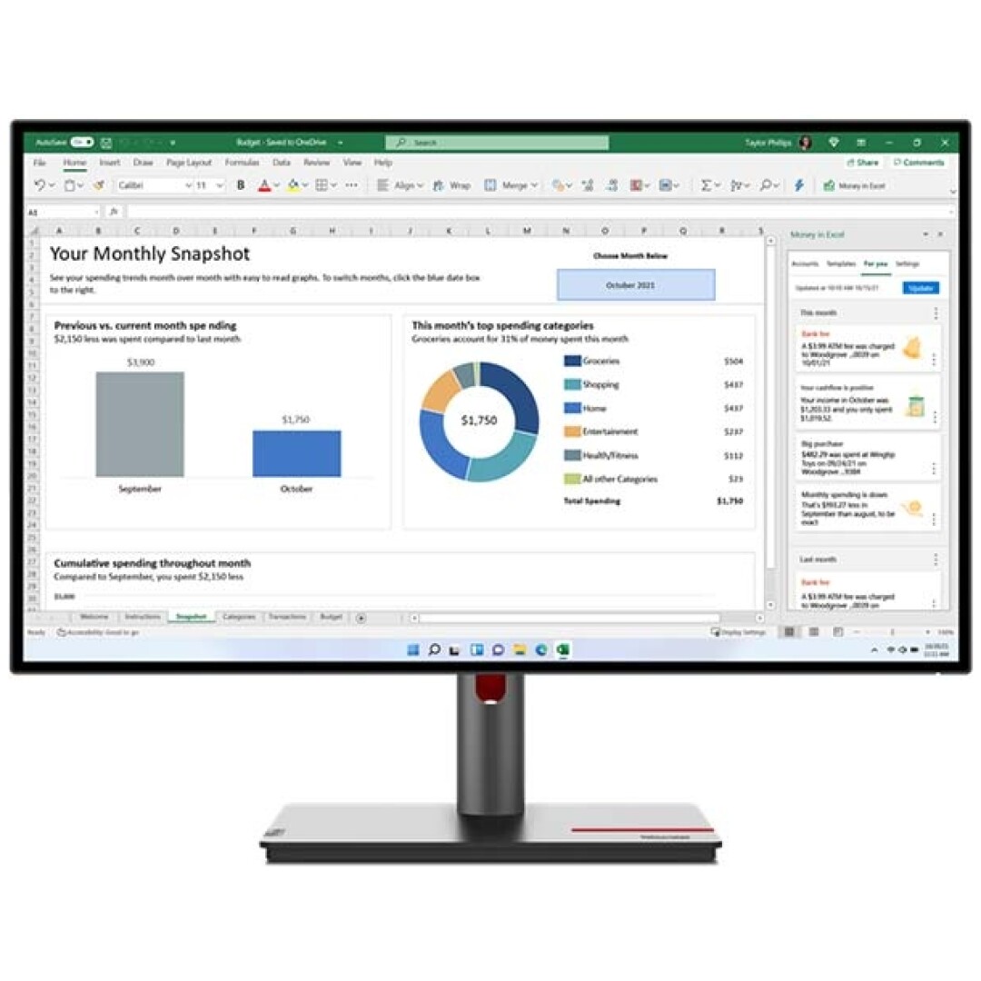 Zaslon LENOVO ThinkVision P27q-30 27" / QHD / IPS / 75Hz / 4ms (črn)