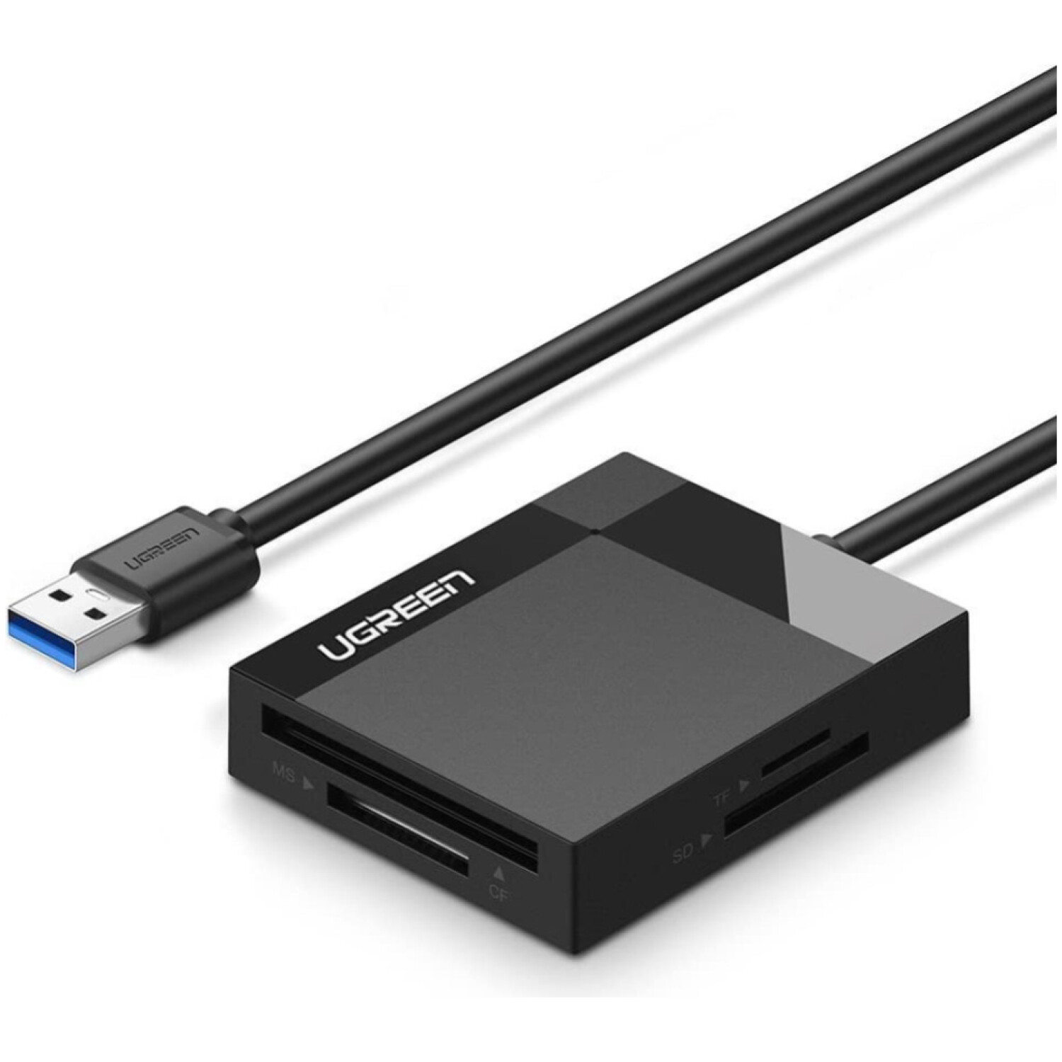 Zunanji čitalec kartic Ugreen USB 3.0 za CF microSD MMC MS RS-MMC SD TF črn (30231)