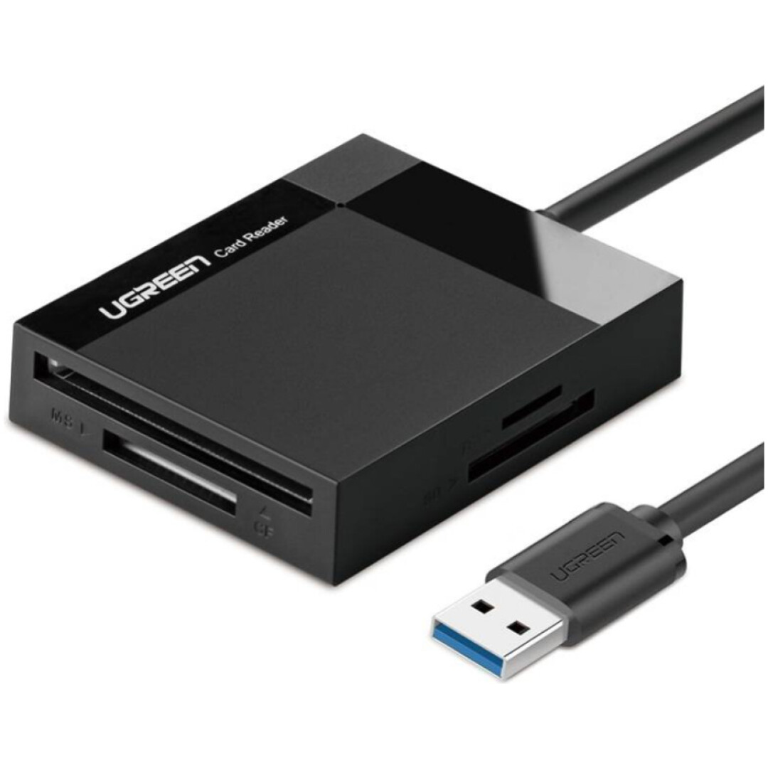 Zunanji čitalec kartic Ugreen USB 3.0 za CF microSD MMC MS RS-MMC SD TF črn (30333)