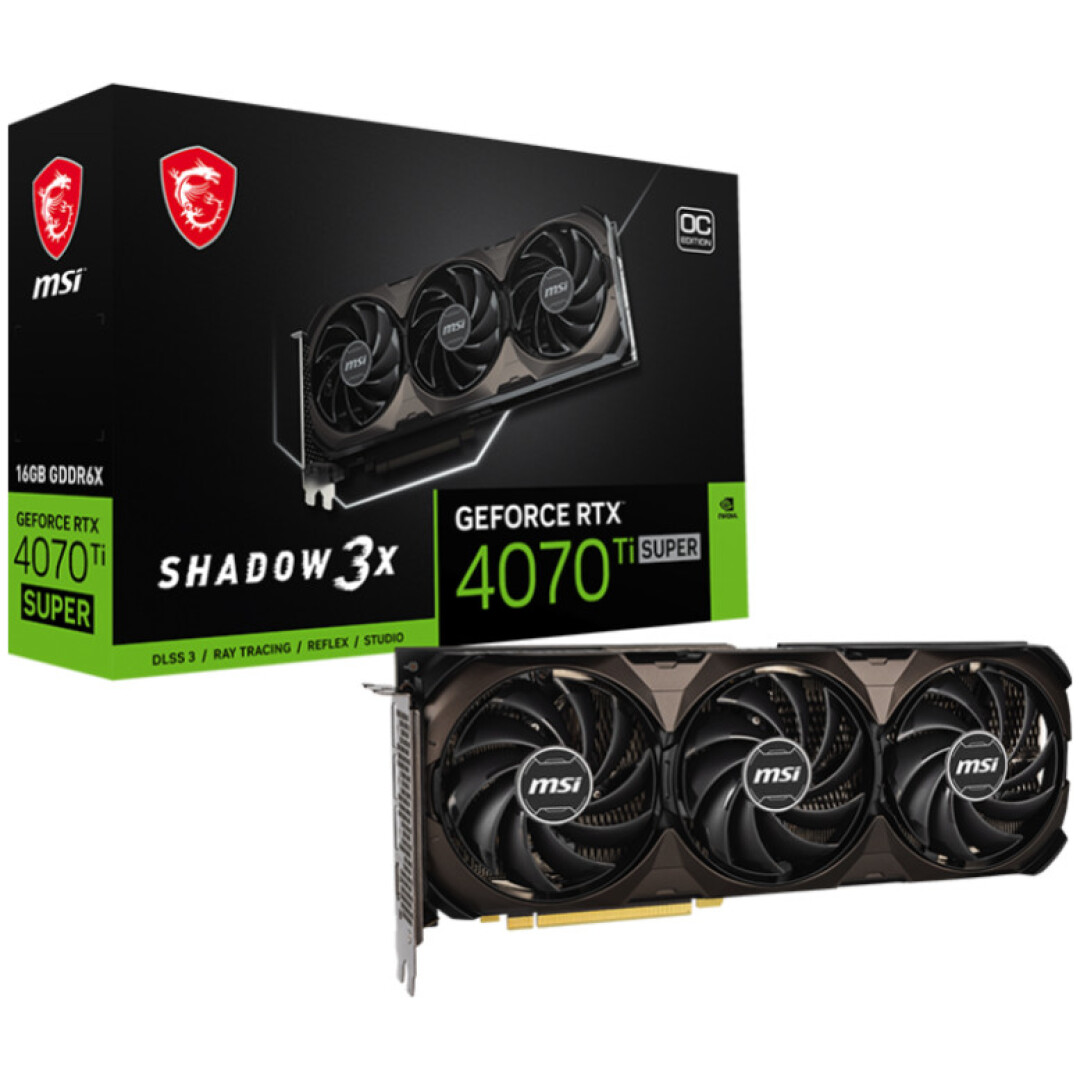 Grafična kartica nVidia RTX4070Ti Super MSI SHADOW 3X OC - 16GB GDDR6X (V513-845R)