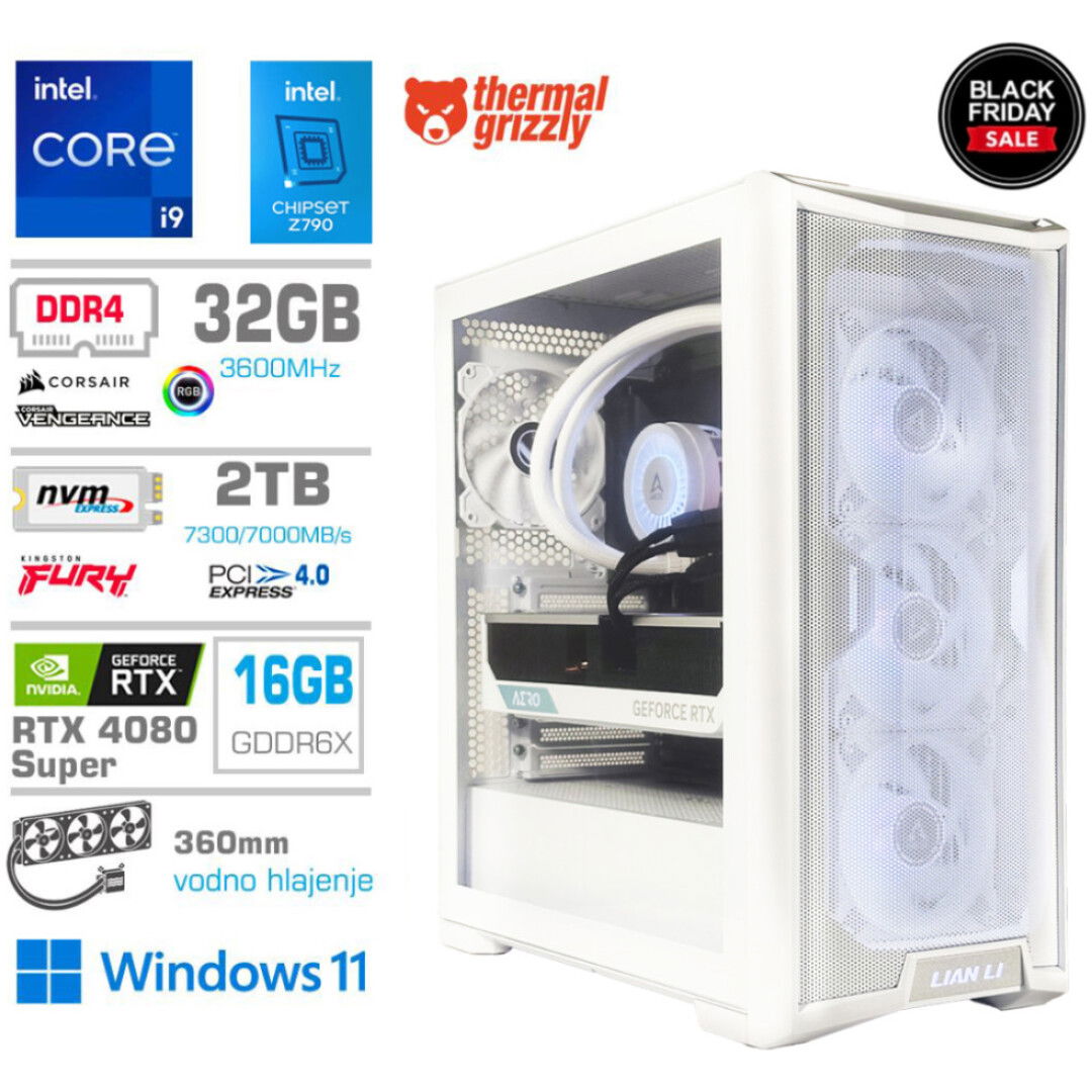 Računalnik MEGA TWR S10 i9-13900K/RTX4080 Super/32GB/2TB-4.0/1000W/Win11Home/bel RGB (Black Friday)