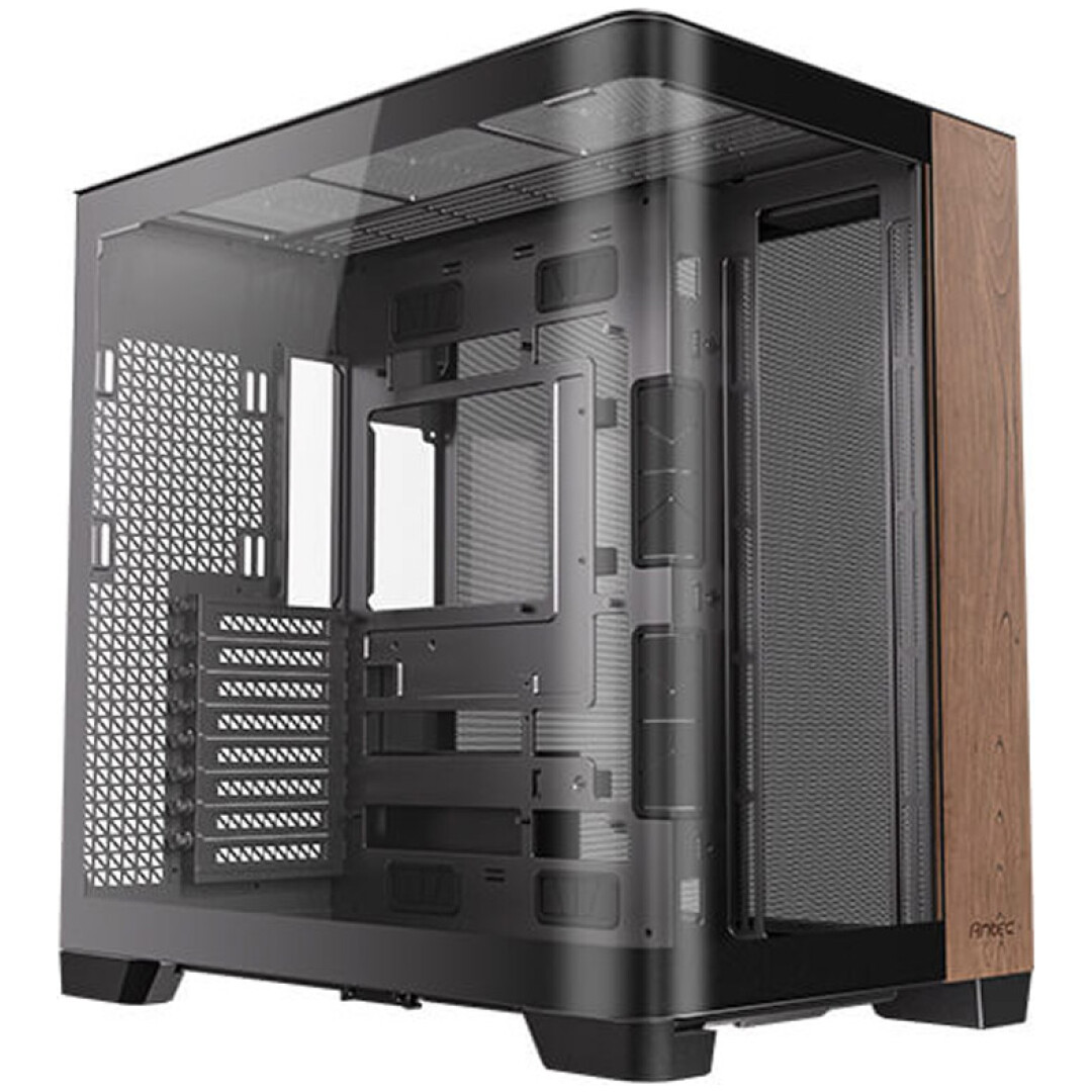 ANTEC C8 Curve Wood Full-Tower okno leseno črno/rjavo gaming ohišje