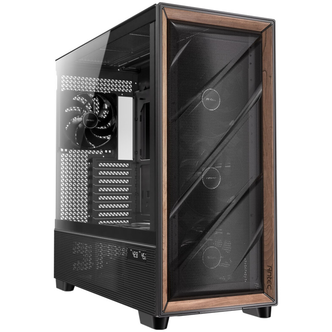 ANTEC Flux PRO Full Tower okno leseno črno/rjavo gaming ohišje