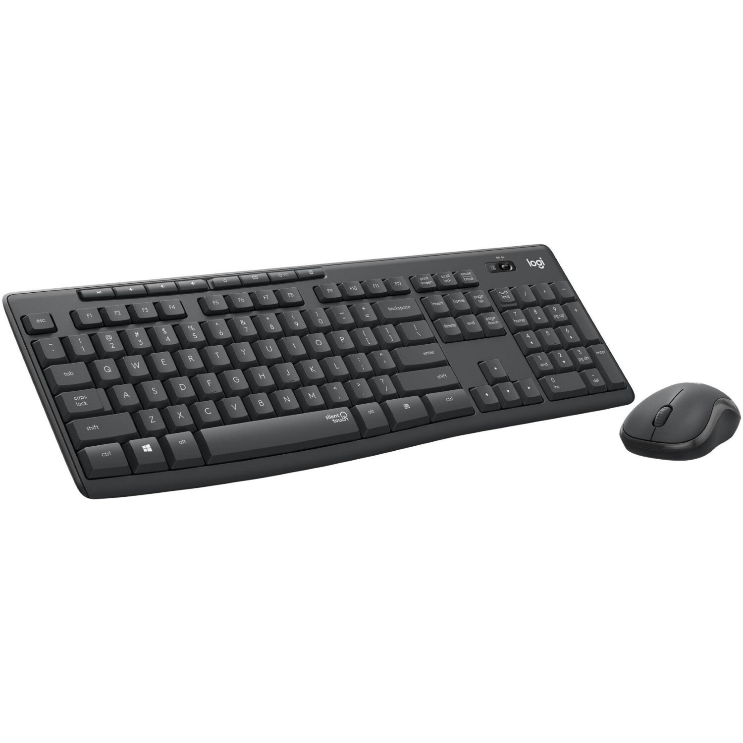 Logitech tipkovnica +miška brezžična Desktop MK295 SLO - grafitna barva SLO