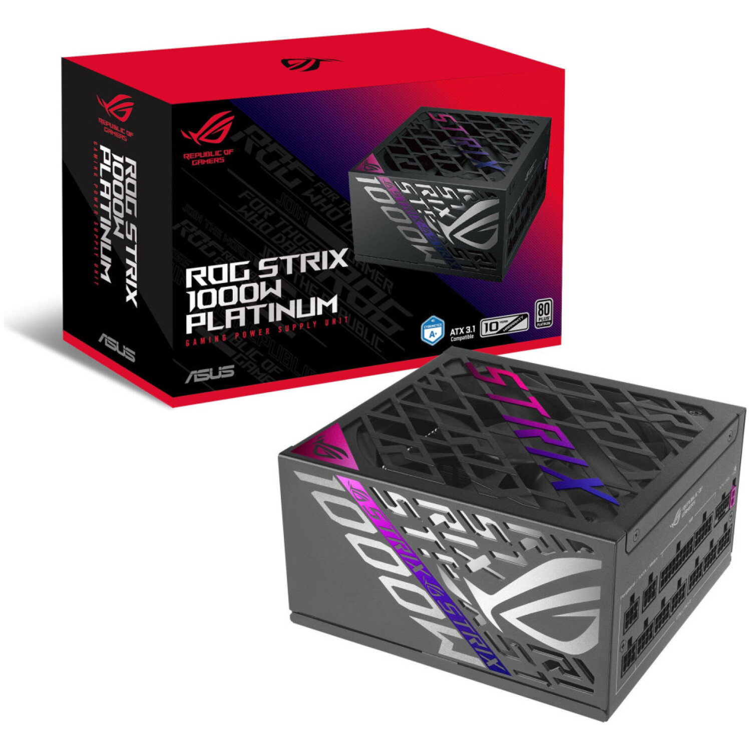 Napajalnik - 1000W Asus ROG STRIX 1000 80Plus Platinum 92% ATX 3.1 Modular 120mm črna (90YE00W1-B0NA00)