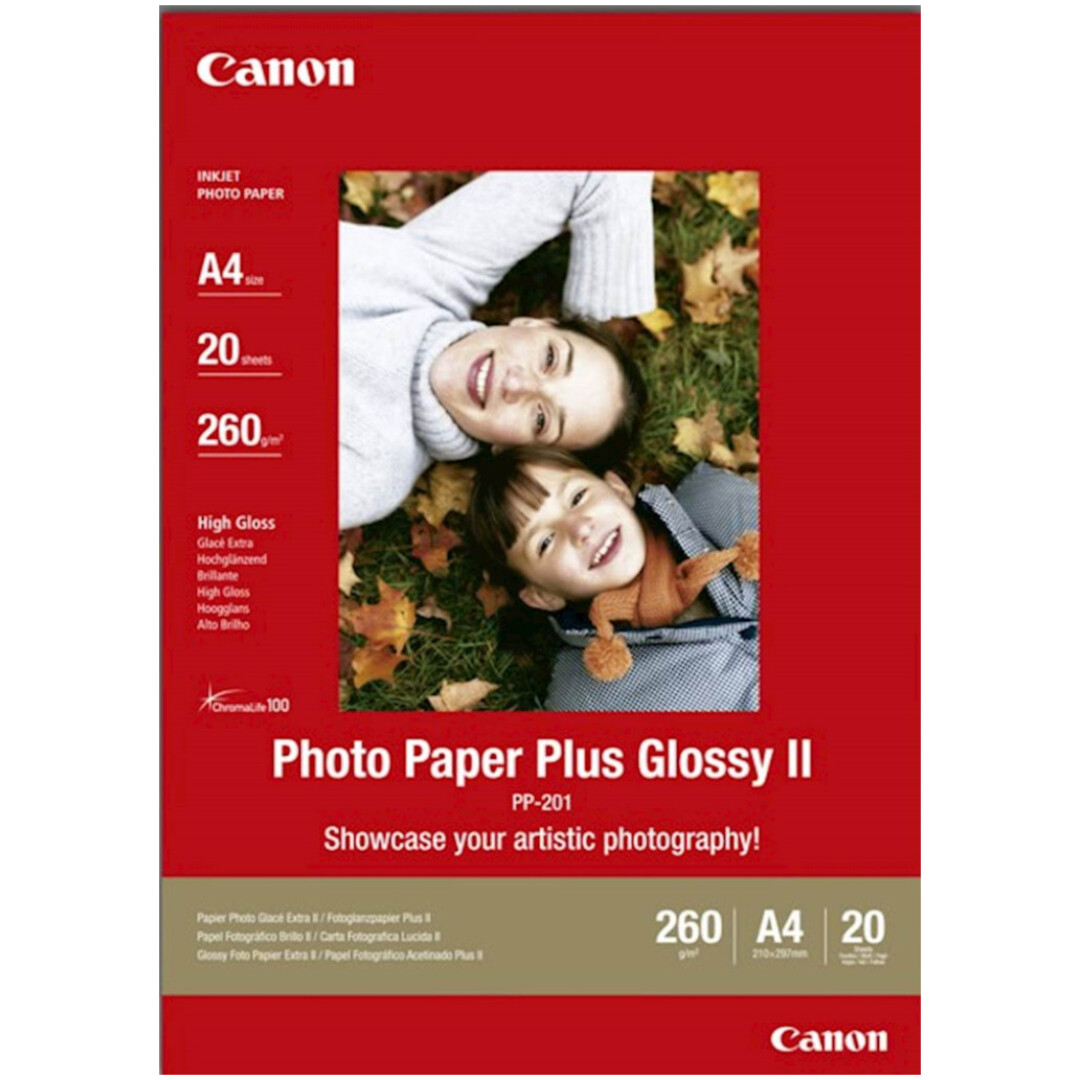 Papir CANON PP-201 A4; A4 / high gloss / 265gsm / 20 listov (2311B019BA)