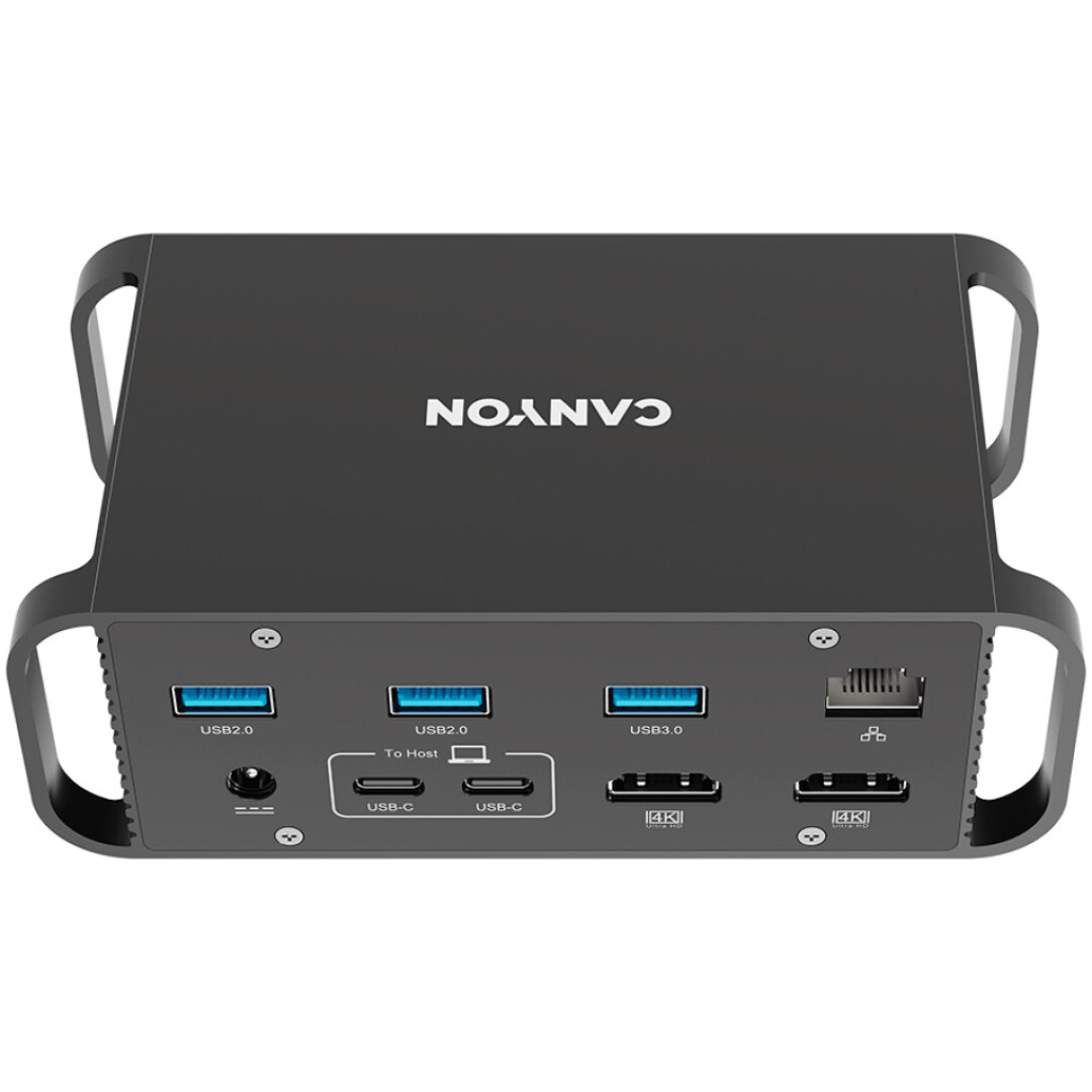 Priklopna postaja USB-C => Canyon 2xHDMI 2xUSB3.0 2xUSB2.0 4xUSB-C čitalec kartic SD/microSD (CNS-HDS95ST)