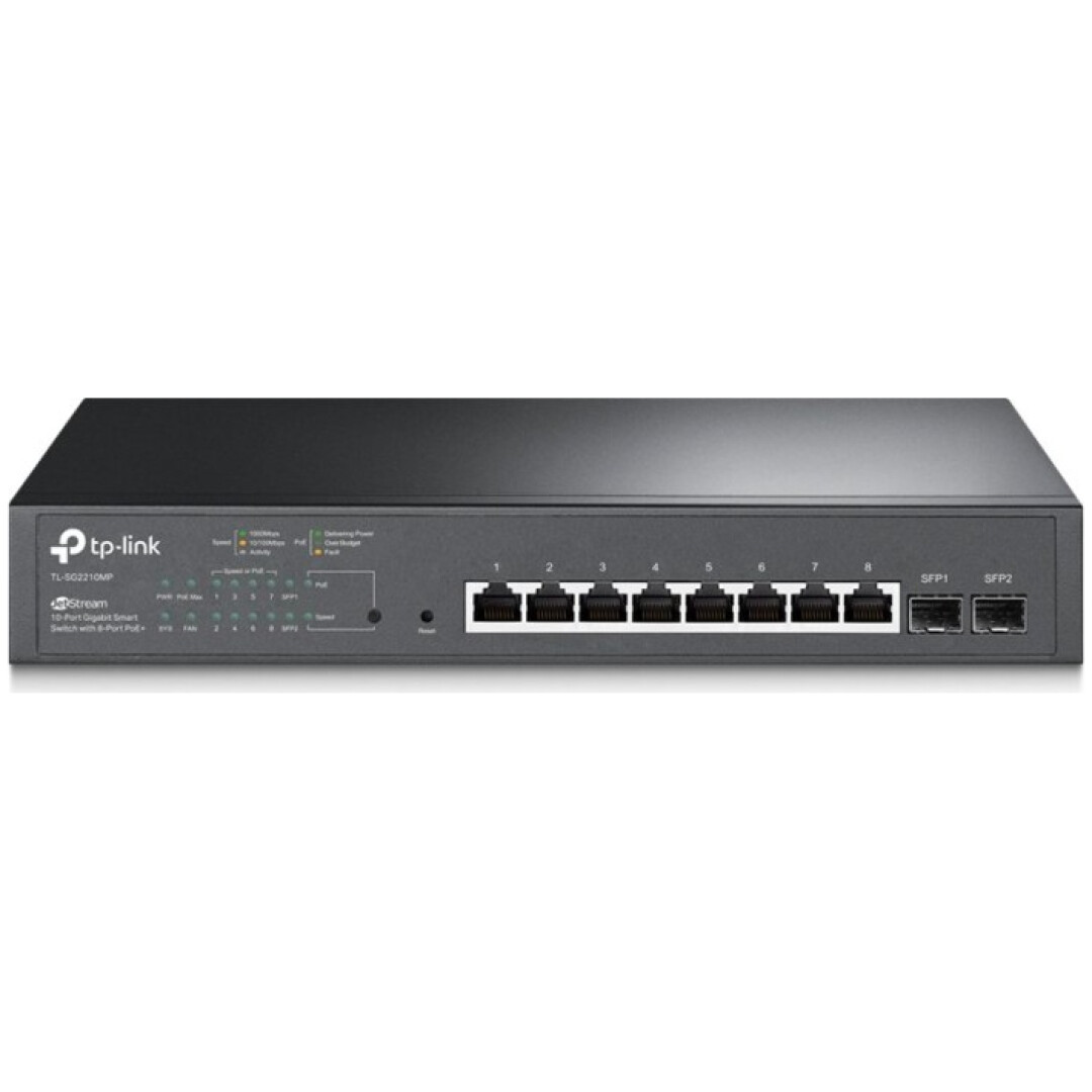 TP-LINK JetStream 8-Port Gigabit Smart PoE+ & 2-Port Gigabit SFP switch/stikalo