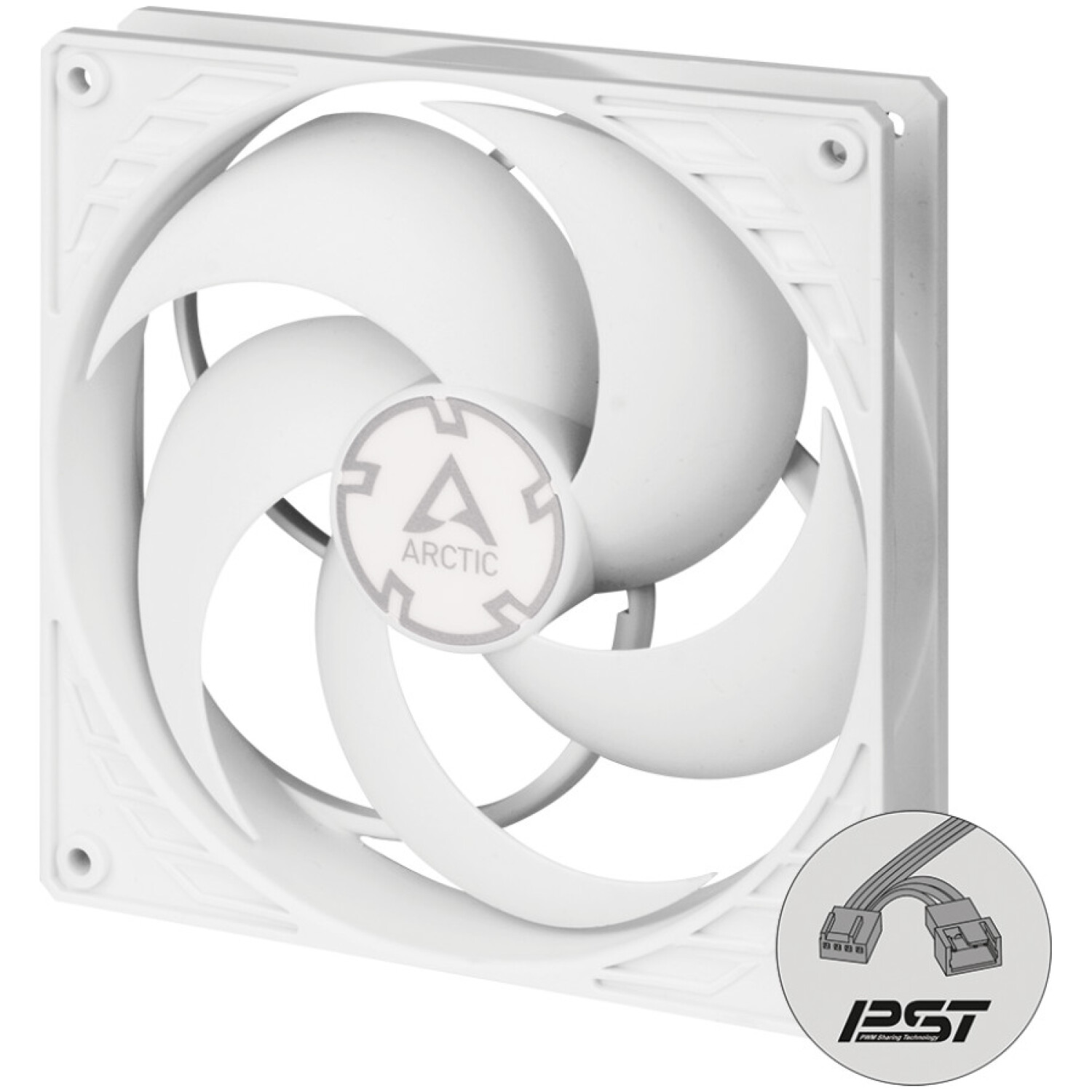 Ventilator Arctic P14 PWM PST 140mm bela