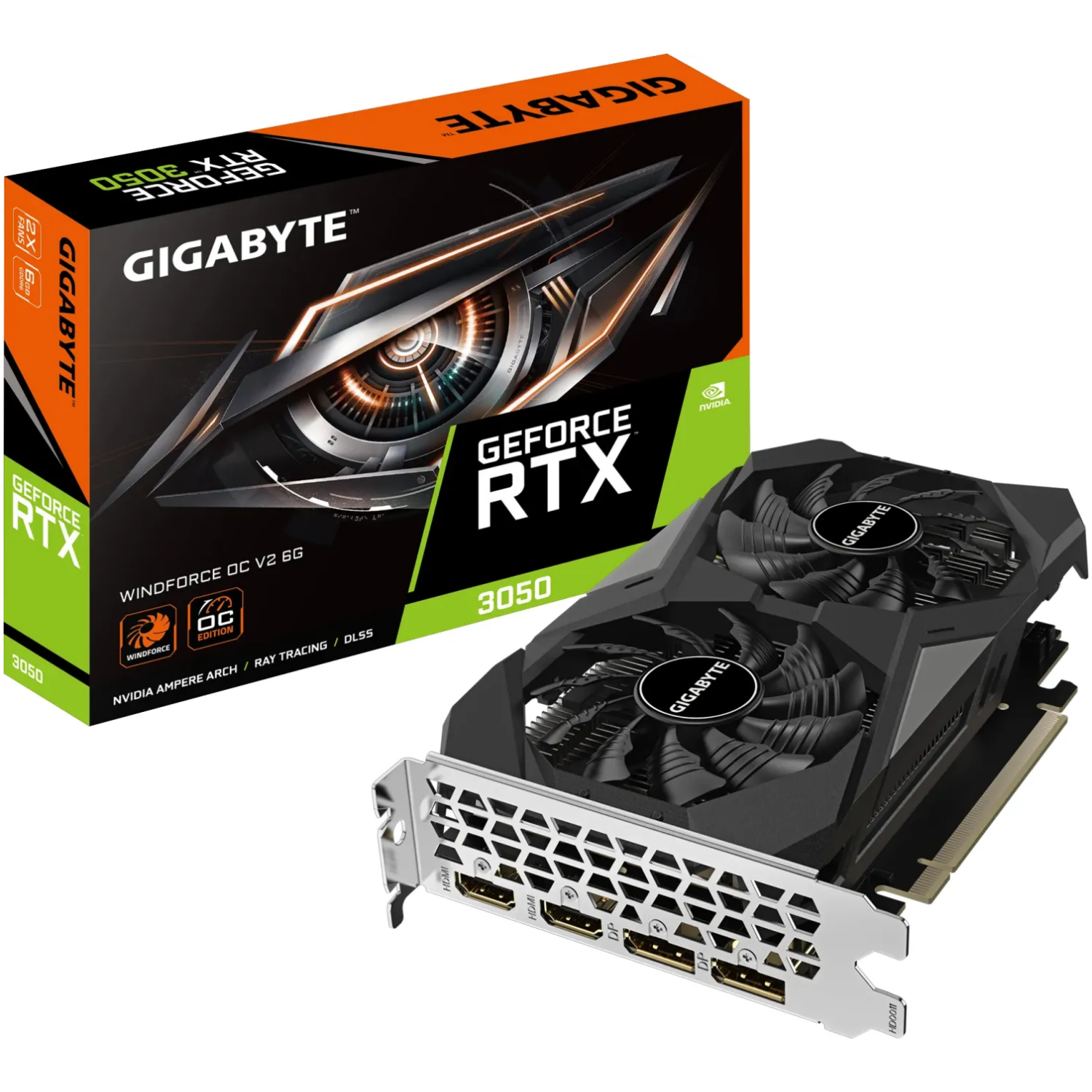 Grafična kartica GIGABYTE GeForce RTX 3050 WINDFORCE OC V2 6G