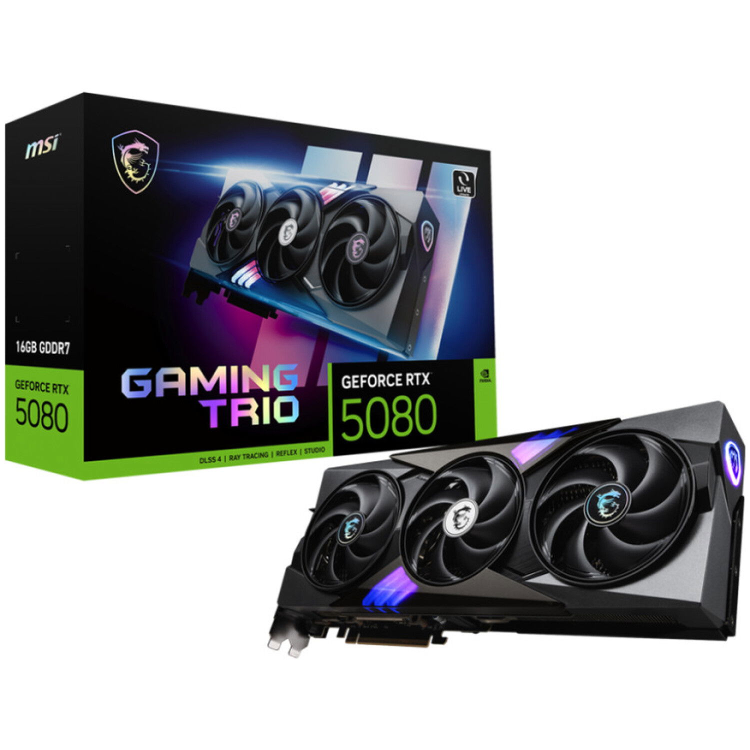 Grafična kartica nVidia RTX5080 MSI Gaming Trio OC - 16GB GDDR7 (V531-005R)