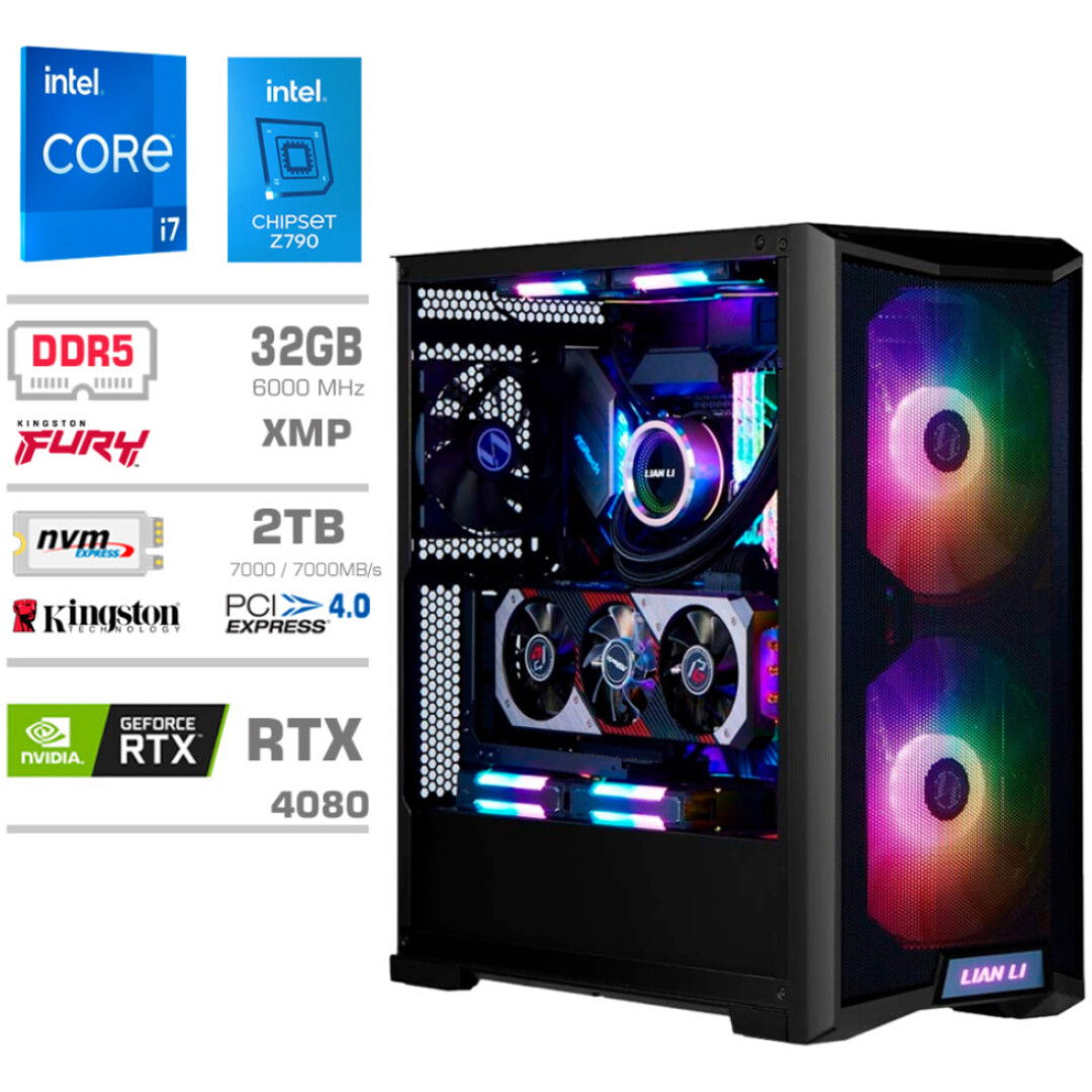 Računalnik MEGA TWR S10 i9-14900KF/RTX4080/32GB-DDR5/2TB-4.0/1000W/Brez OS/črna RGB