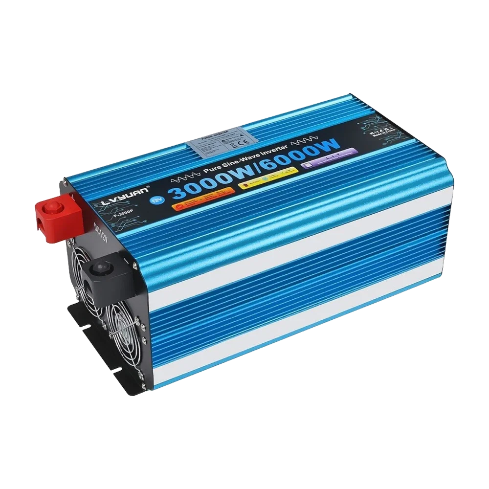 LVYUAN inverter s čistim sinusom 3000 W / 6000 W peak, 12/24 V → 230 V