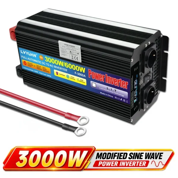 LVYUAN inverter z modificiranim sinusom 3000 W (6000 W konica), 12 V → 230 V